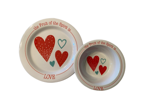 Love Plate and Bowl Set