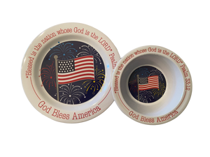 God Bless America Plate and Bowl Set